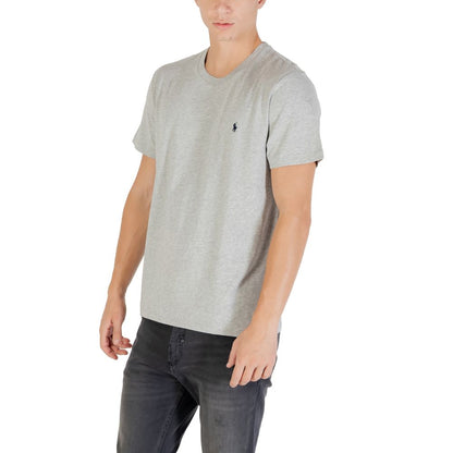 T-Shirt by Ralph Lauren for men in cotton gray features a plush silhouette, showcasing a sophisticated round crew neckline and for a truly plush finish.