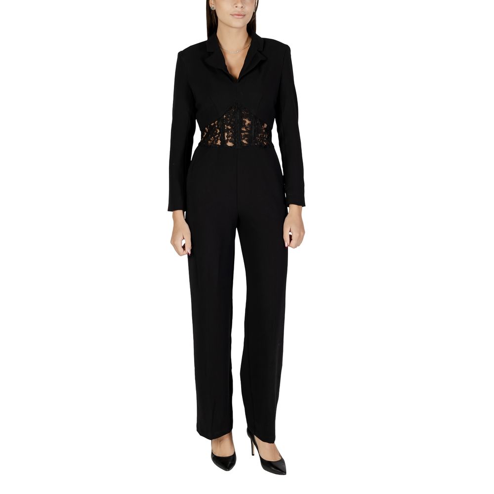 One-Piece by Morgan De Toi for women in stretch polyester & viscose black & transparent presents a mesmerising silhouette, showcasing a sophisticated and long-sleeve for a truly mesmerising finish.