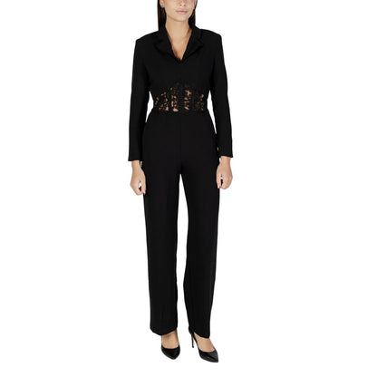 One-Piece by Morgan De Toi for women in stretch polyester & viscose black & transparent presents a mesmerising silhouette, showcasing a sophisticated and long-sleeve for a truly mesmerising finish.