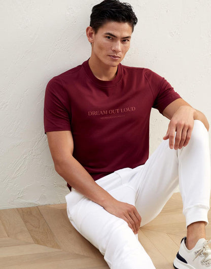 Brunello Cucinelli Burgundy Cotton T-Shirt
