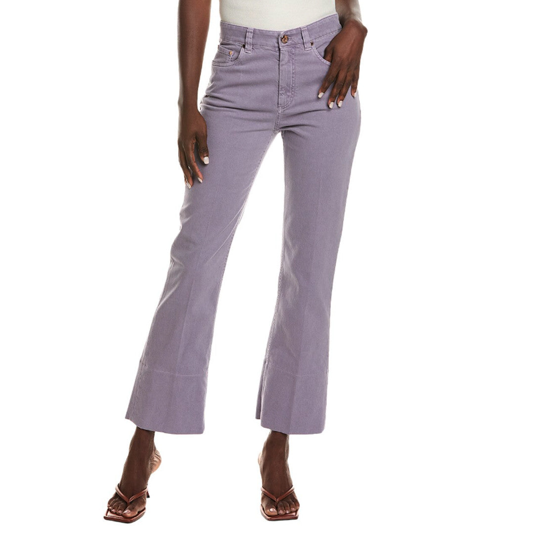 Brunello Cucinelli Purple Cotton Flared Pants