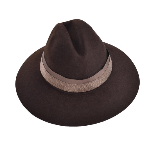 Brunello Cucinelli Brown Metal Fedora