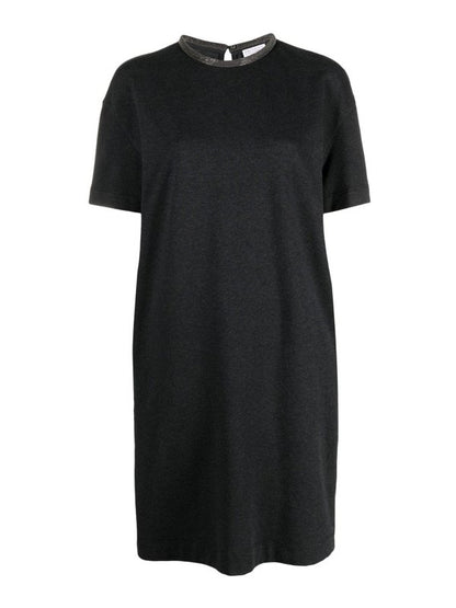 Brunello Cucinelli Gray Cotton Casual Dress