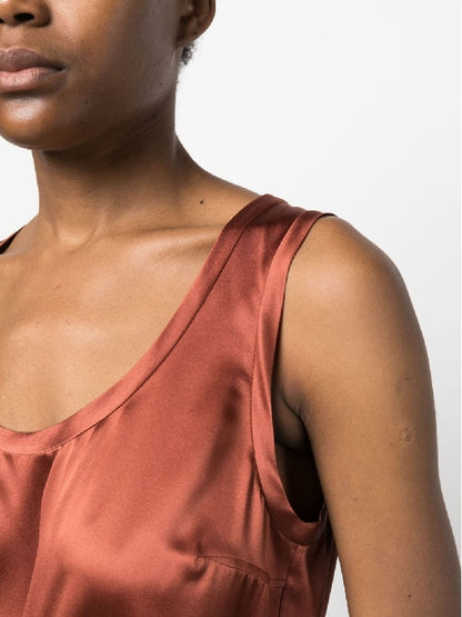 Brunello Cucinelli Brown Silk T-Shirt