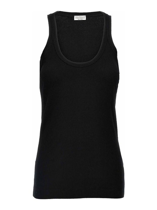 Brunello Cucinelli Black Cotton T-Shirt