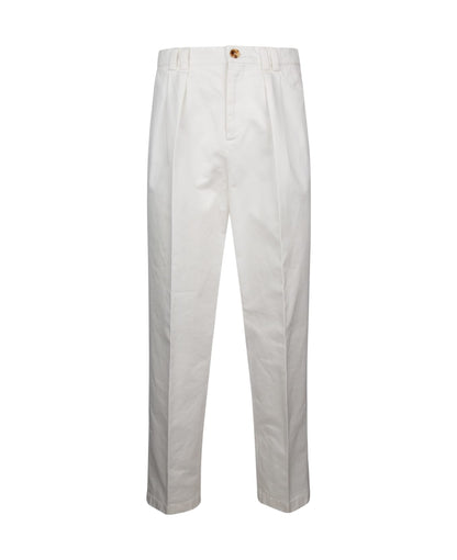 Brunello Cucinelli White Cotton Dress Pants
