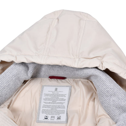 Brunello Cucinelli White Polyamide Full-Length Jacket