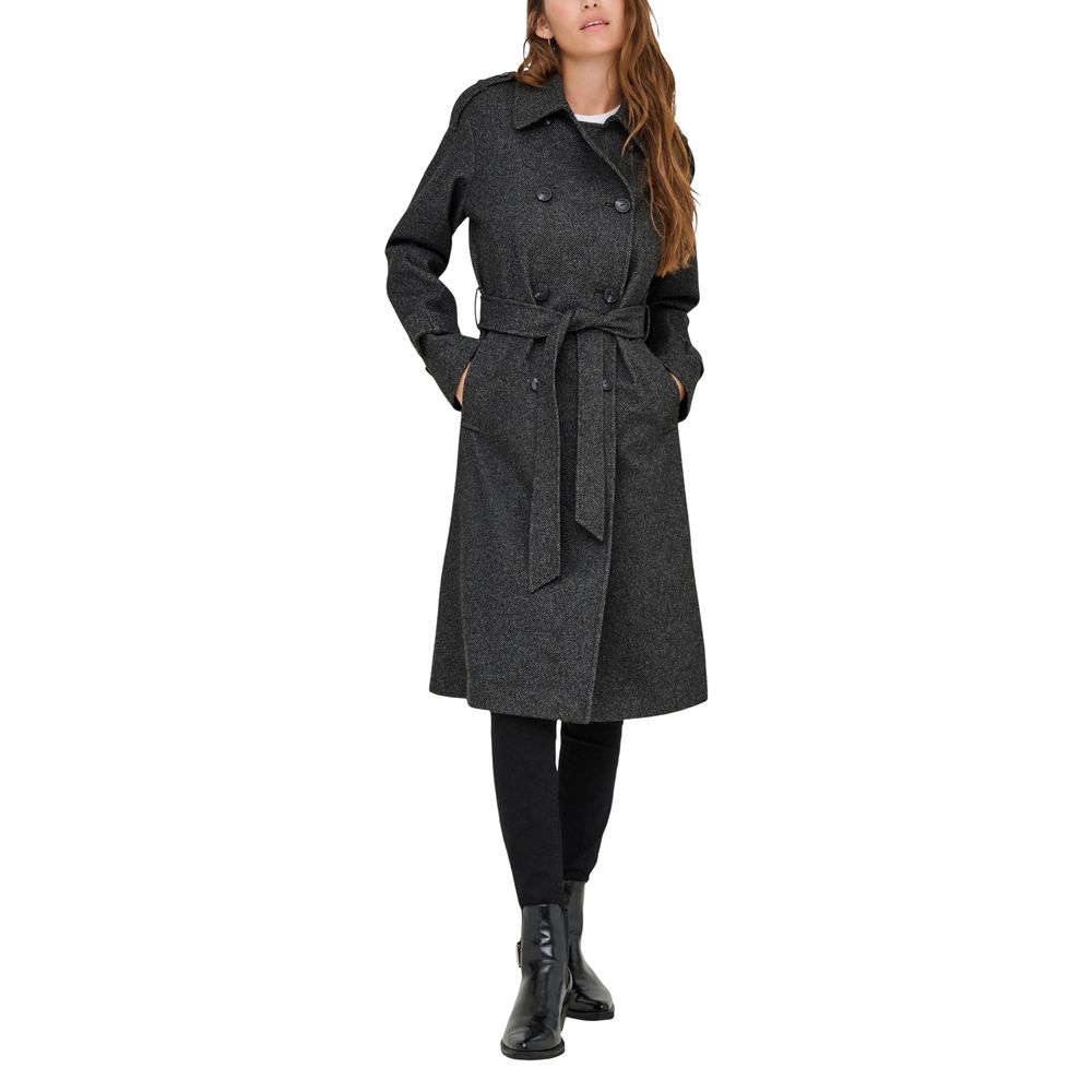 Trench Coat by Only for women in polyester gray showcases a contemporary silhouette, detailed with a contemporary and distinctive pockets for a truly contemporary finish.