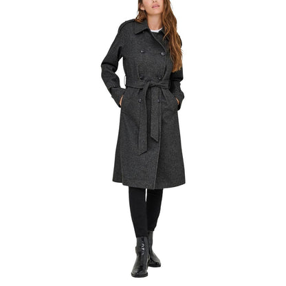 Trench Coat by Only for women in polyester gray showcases a contemporary silhouette, detailed with a contemporary and distinctive pockets for a truly contemporary finish.