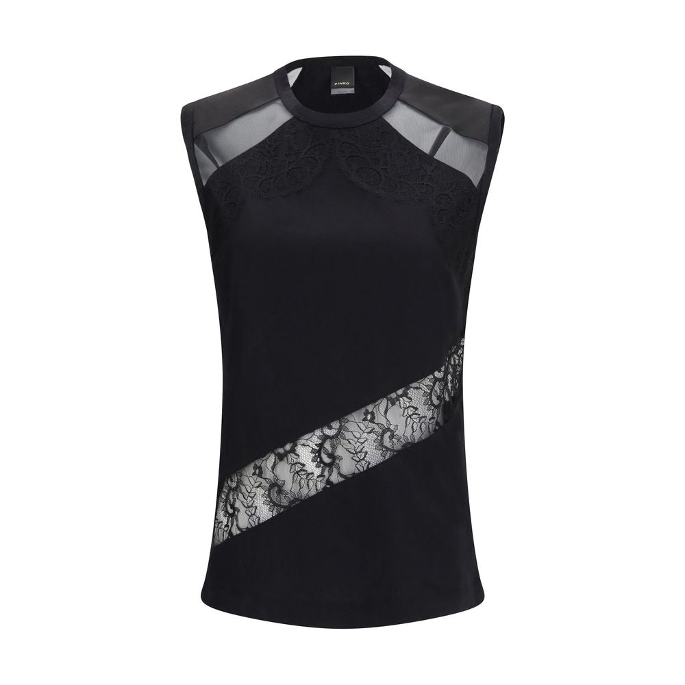 PINKO Black Cotton Blouse