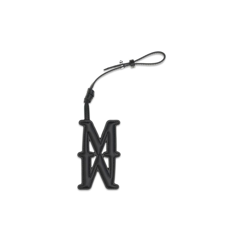 Max Mara Black Calf Leather Bos Taurus Scarf