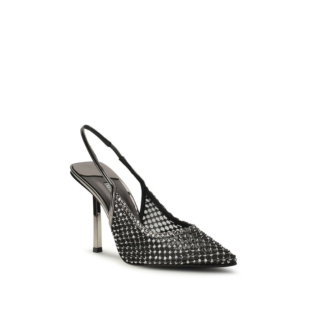LE SILLA Black Nylon Pumps