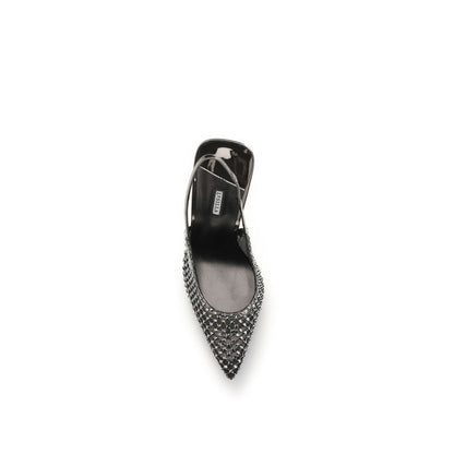 LE SILLA Black Nylon Pumps