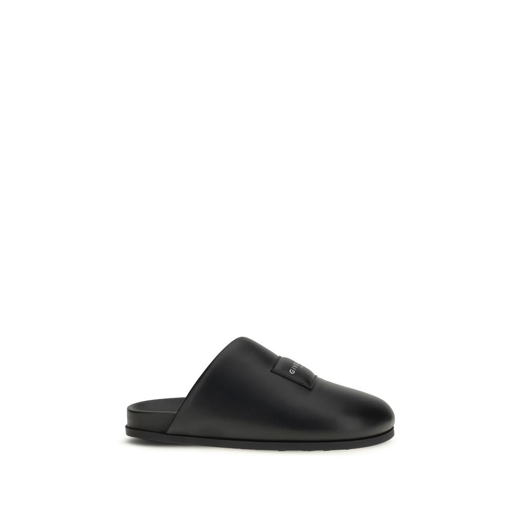 Givenchy Black Calf Leather Bos Taurus Mules