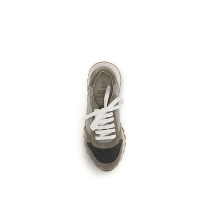 Brunello Cucinelli Bicolor Polyester Athletic Sneakers