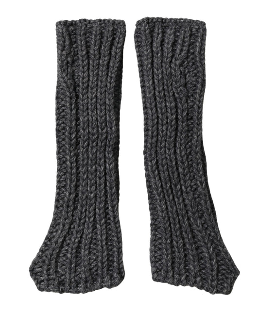 Dolce & Gabbana Acrylic & Alpaca Wool Fingerless Gloves Elbow Length - Gray