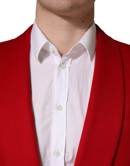 Dolce & Gabbana Men's Single Breasted Silk & Cashmere Blazer - Red