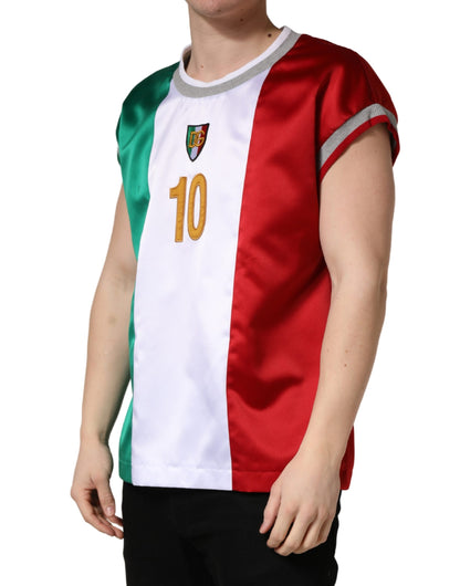 Dolce & Gabbana Men's Regular Fit Round Neck Nylon Polyester & Satin Tank Top - Multicolor