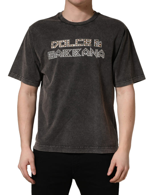 Dolce & Gabbana Men's Regular Fit Short-Sleeve Crew Neck Cotton T-Shirt - Gray