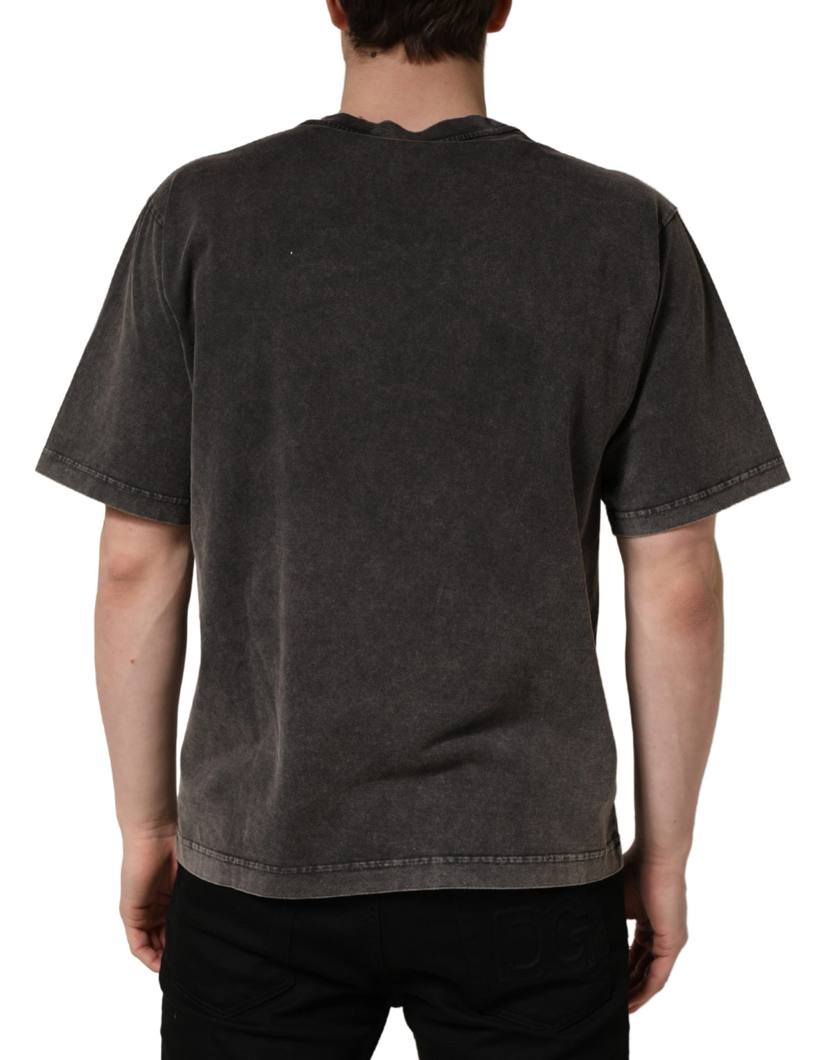 Dolce & Gabbana Men's Regular Fit Short-Sleeve Crew Neck Cotton T-Shirt - Gray