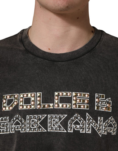 Dolce & Gabbana Men's Regular Fit Short-Sleeve Crew Neck Cotton T-Shirt - Gray