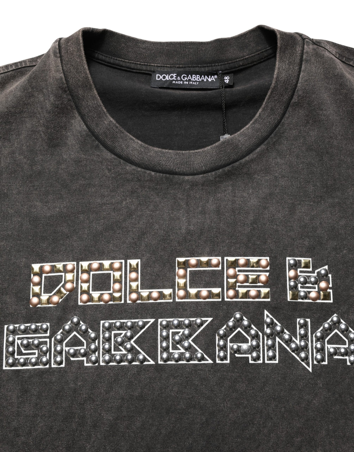 Dolce & Gabbana Men's Regular Fit Short-Sleeve Crew Neck Cotton T-Shirt - Gray