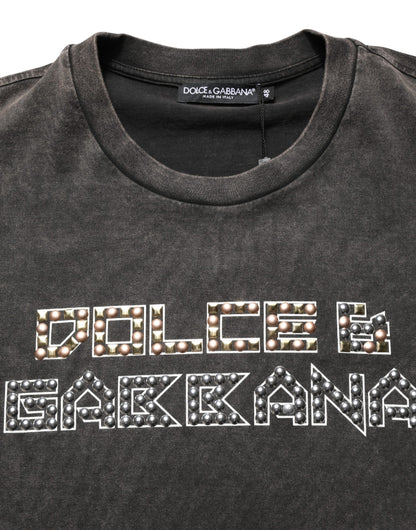 Dolce & Gabbana Men's Regular Fit Short-Sleeve Crew Neck Cotton T-Shirt - Gray