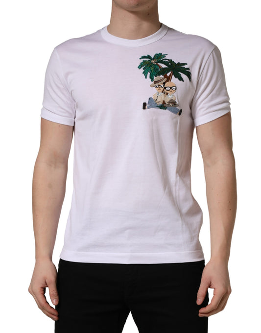 Dolce & Gabbana Men's Regular Fit Short-Sleeve Crew Neck Cotton T-Shirt - White