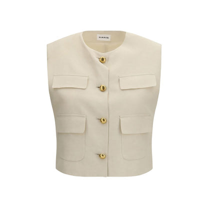 P.A.R.O.S.H. Beige Wool Sleveless Jacket