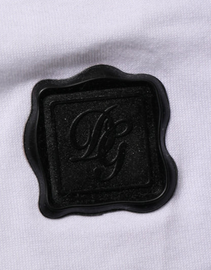 Dolce & Gabbana White Logo Patch Cotton Crew Neck T-shirt