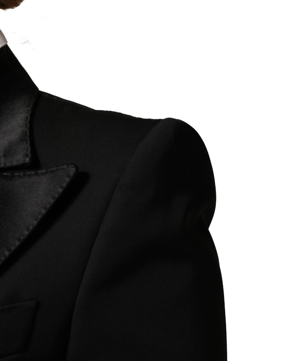 Dolce & Gabbana Women's Single Breasted Virgin Wool Silk Nylon & Elastane Blazer - Black