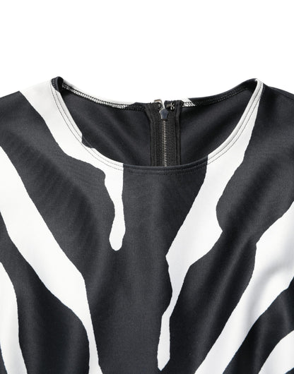 Dolce & Gabbana Play Women's Stretch Polyester One-Piece - Black White Zebra Patterned Print