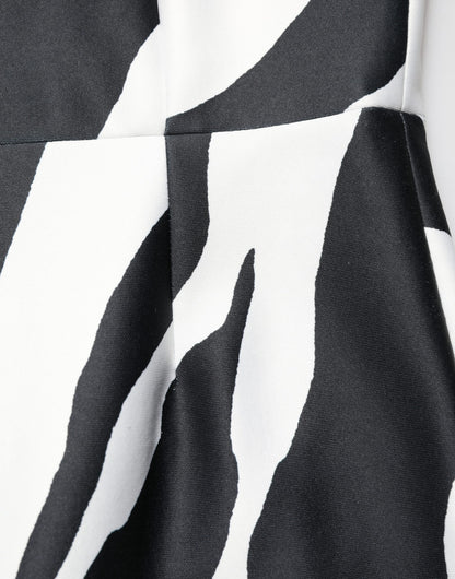 Dolce & Gabbana Play Women's Stretch Polyester One-Piece - Black White Zebra Patterned Print