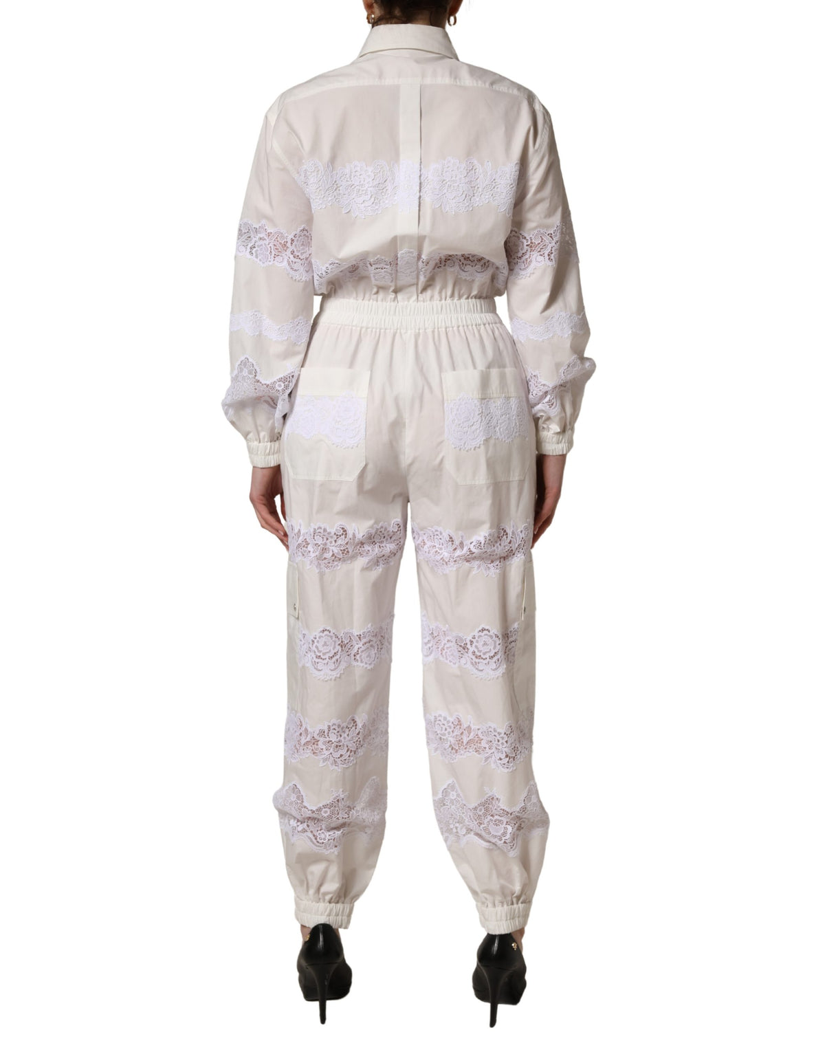 Dolce & Gabbana Crisp Women's Nylon Polyester Cotton & Lace One-Piece - White