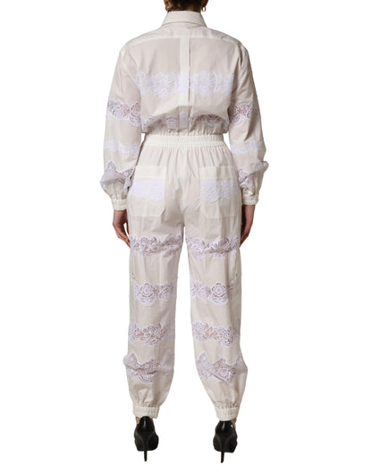 Dolce & Gabbana Crisp Women's Nylon Polyester Cotton & Lace One-Piece - White
