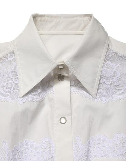 Dolce & Gabbana Crisp Women's Nylon Polyester Cotton & Lace One-Piece - White
