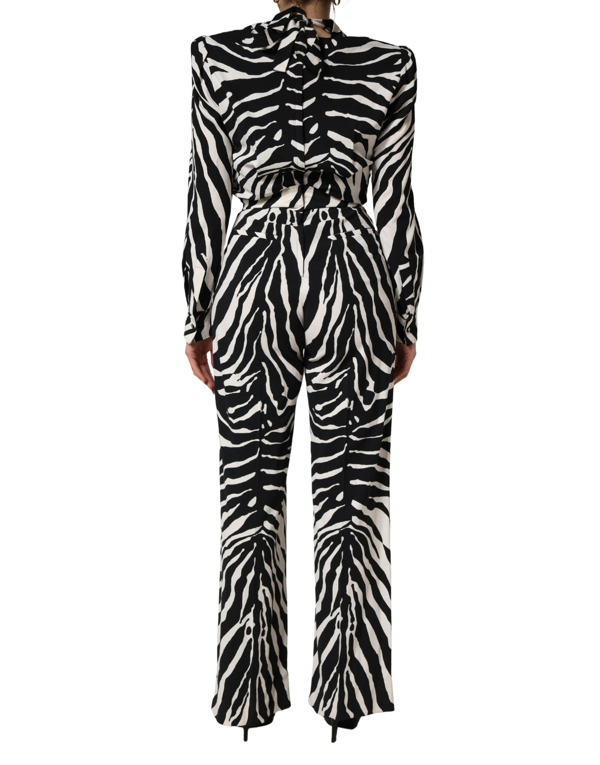 Dolce & Gabbana Play Women's Viscose Silk One-Piece - Black White Zebra Patterned Print