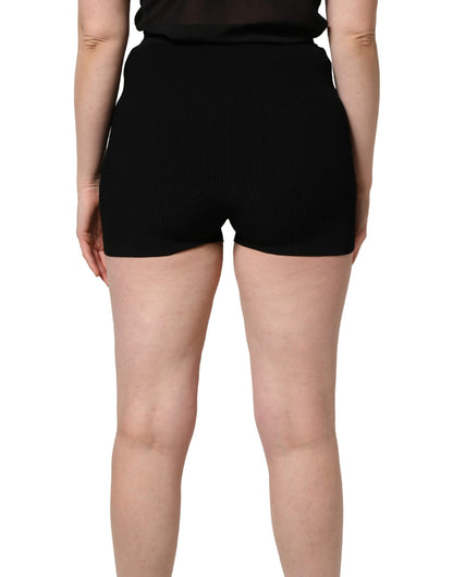 Dolce & Gabbana Black Viscose High Waisted Hot Pants Shorts