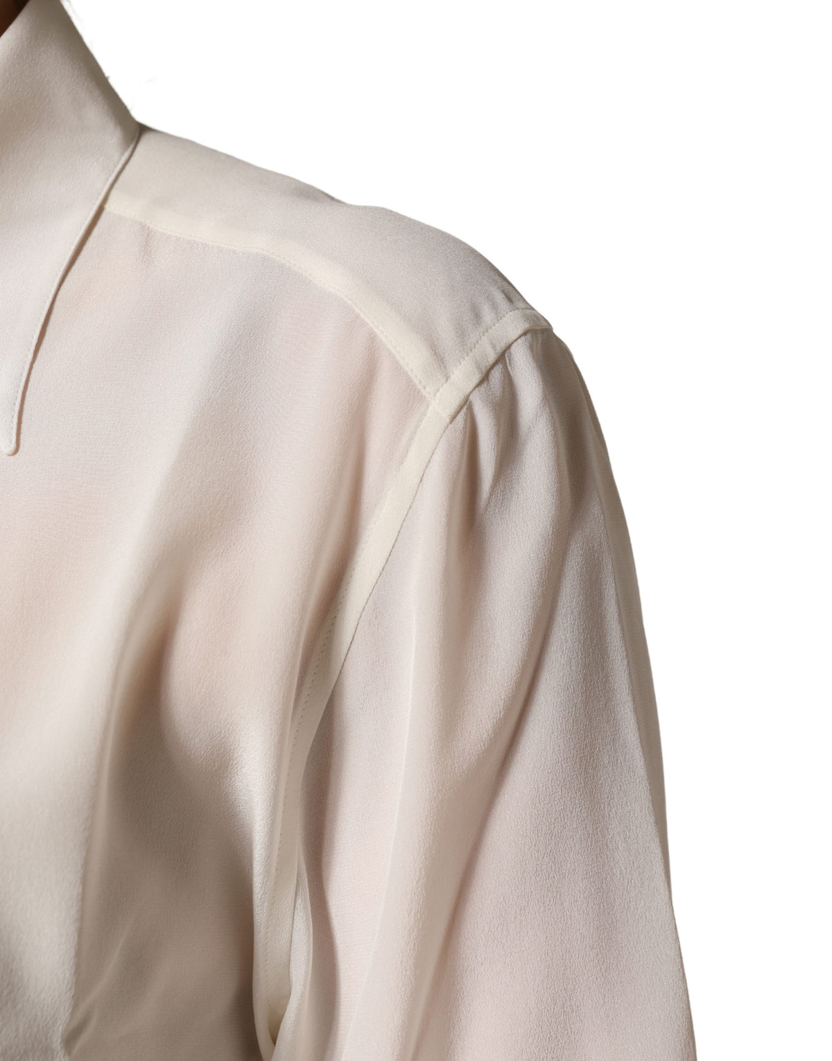 Dolce & Gabbana Women's Long-Sleeve Silk Dress Shirt - White