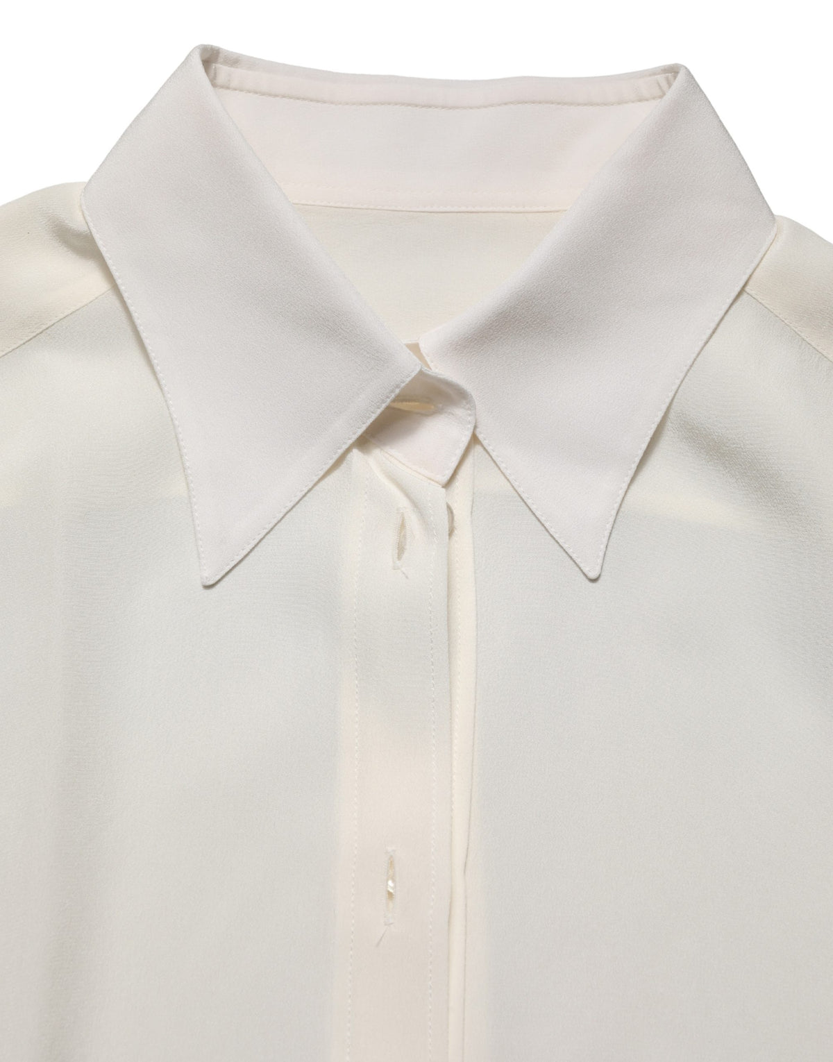 Dolce & Gabbana Women's Long-Sleeve Silk Dress Shirt - White