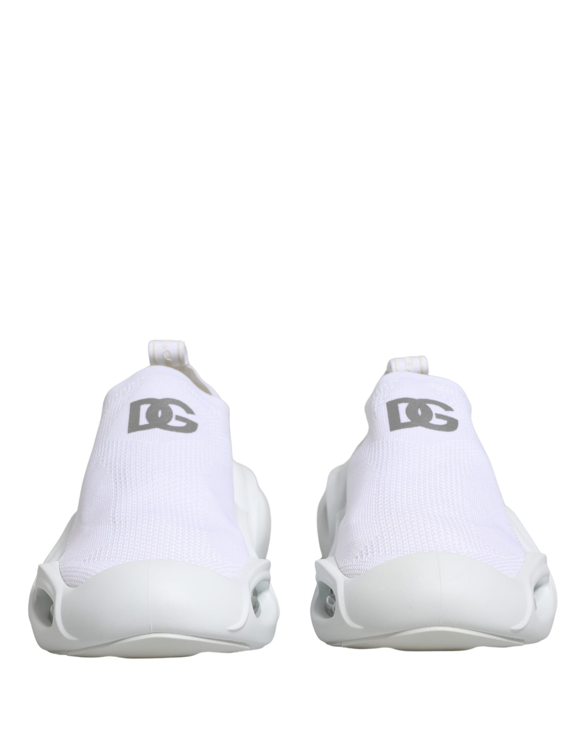 Dolce & Gabbana Women's Low Top Slip On Chunky Polyester Viscose & Lamb Leather Sneakers - White