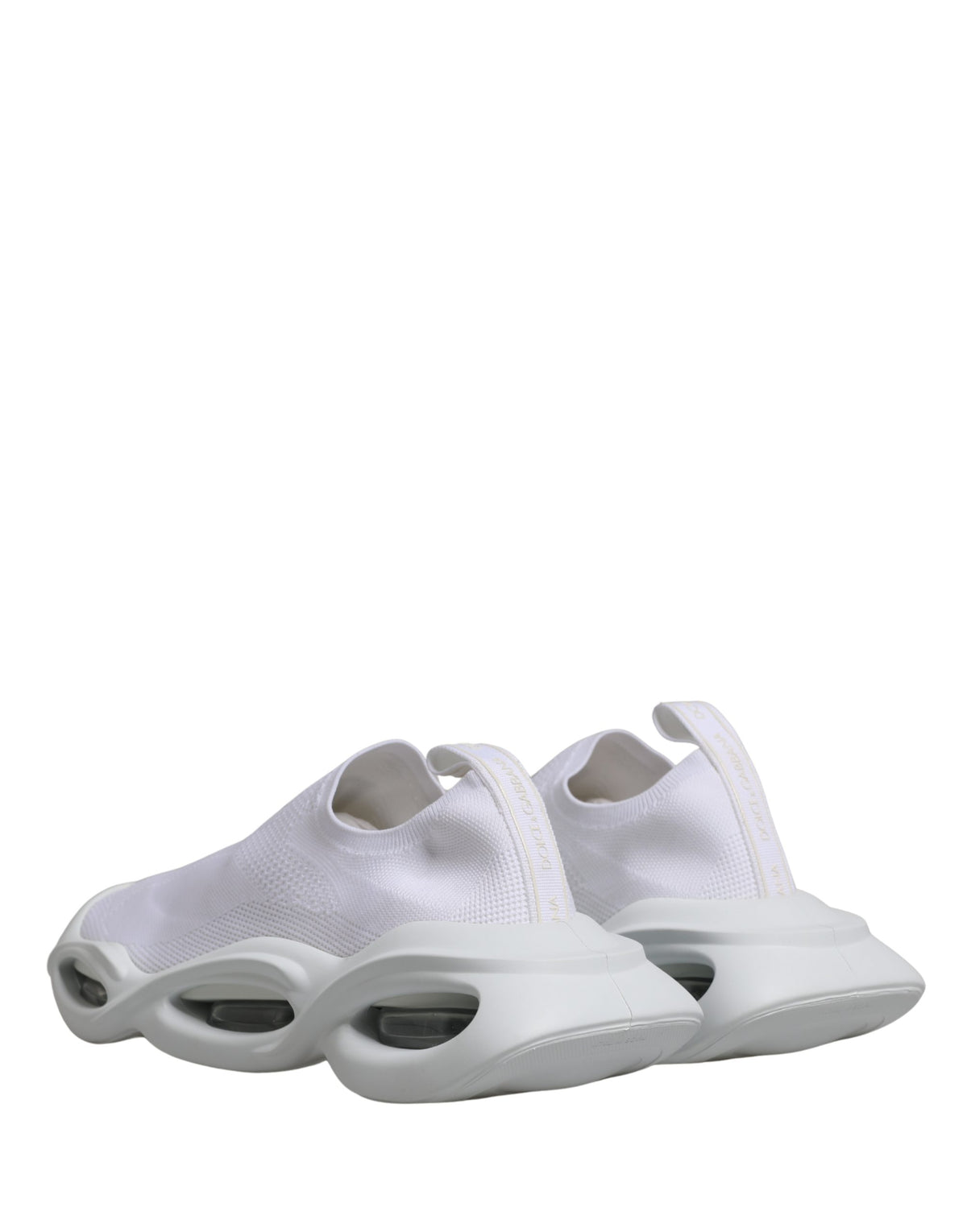 Dolce & Gabbana Women's Low Top Slip On Chunky Polyester Viscose & Lamb Leather Sneakers - White