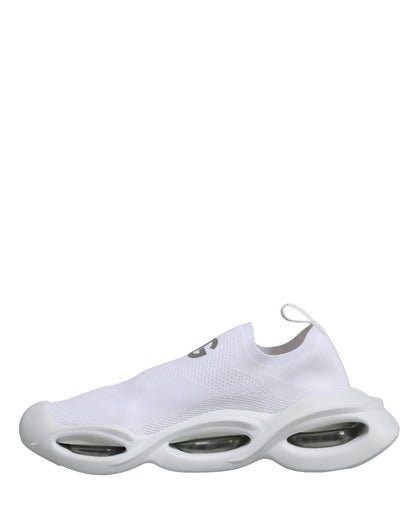 Dolce & Gabbana Women's Low Top Slip On Chunky Polyester Viscose & Lamb Leather Sneakers - White