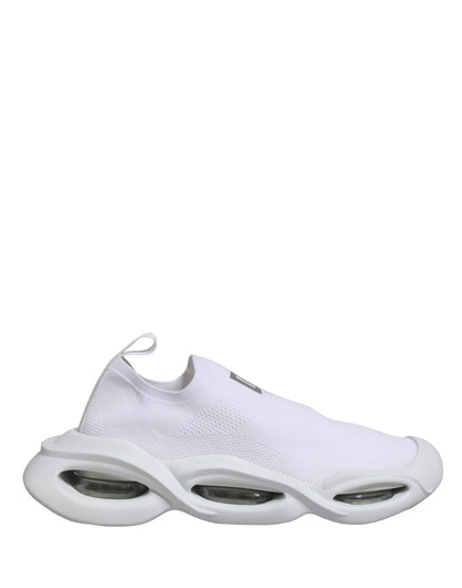 Dolce & Gabbana Women's Low Top Slip On Chunky Polyester Viscose & Lamb Leather Sneakers - White