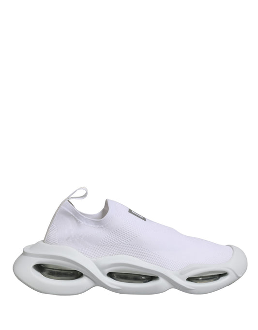 Dolce & Gabbana Women's Low Top Slip On Chunky Polyester Viscose & Lamb Leather Sneakers - White