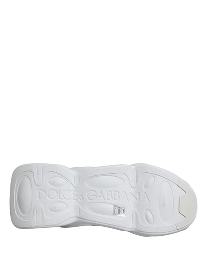 Dolce & Gabbana Women's Low Top Slip On Chunky Polyester Viscose & Lamb Leather Sneakers - White