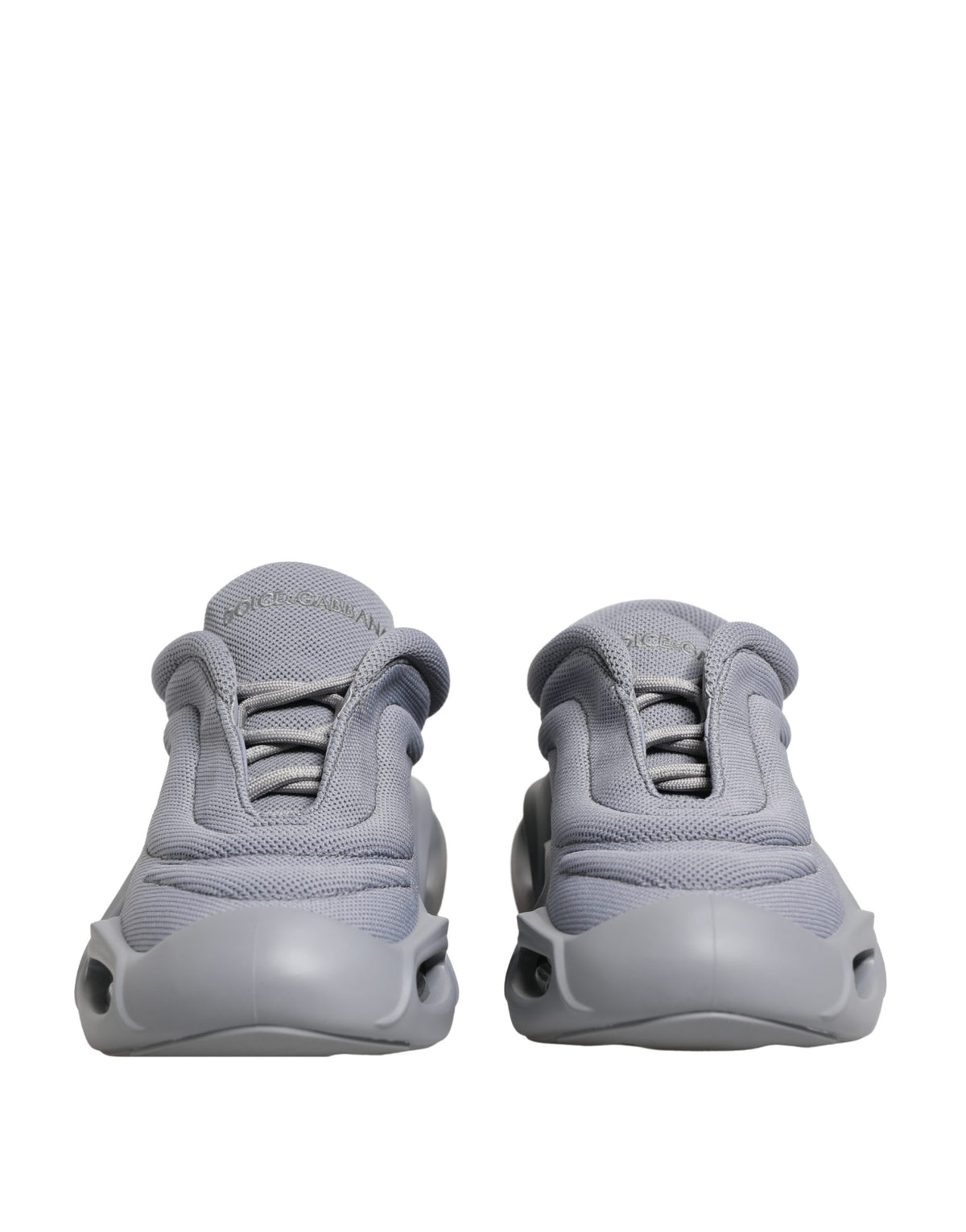 Dolce & Gabbana Women's Low Top Slip On Chunky Polyester Nylon Viscose & Calf Leather Sneakers - Gray