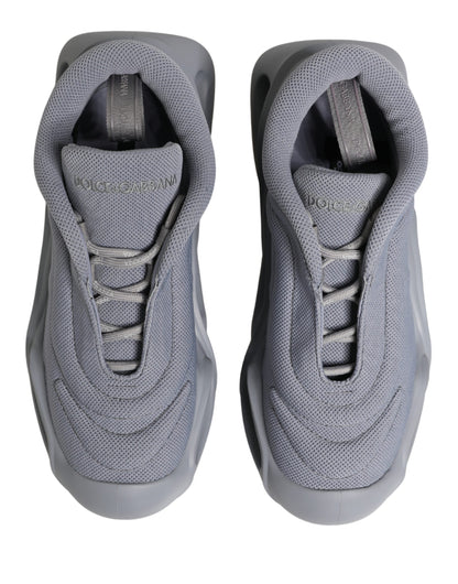 Dolce & Gabbana Women's Low Top Slip On Chunky Polyester Nylon Viscose & Calf Leather Sneakers - Gray
