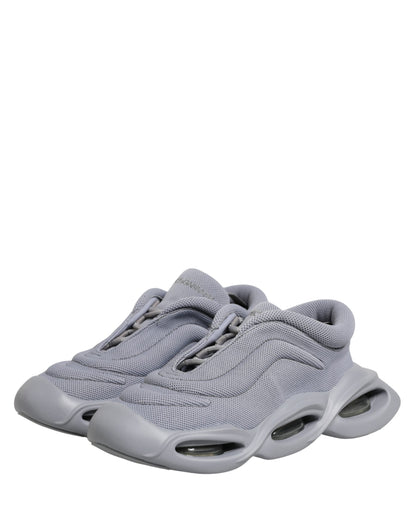 Dolce & Gabbana Women's Low Top Slip On Chunky Polyester Nylon Viscose & Calf Leather Sneakers - Gray
