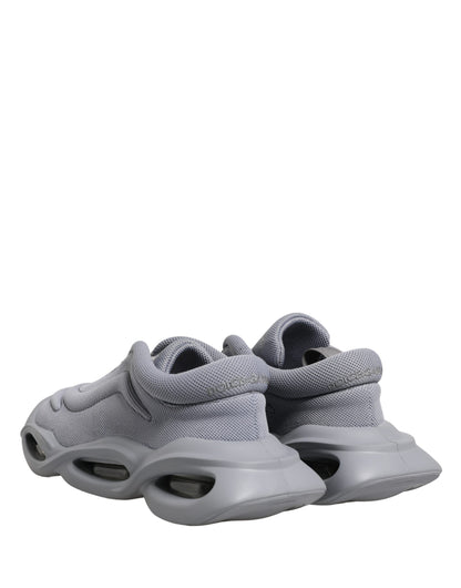 Dolce & Gabbana Women's Low Top Slip On Chunky Polyester Nylon Viscose & Calf Leather Sneakers - Gray